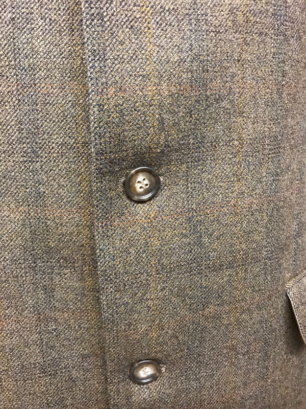 Detail Knöpfe Sakko braun kariert Vintage Herrenmode