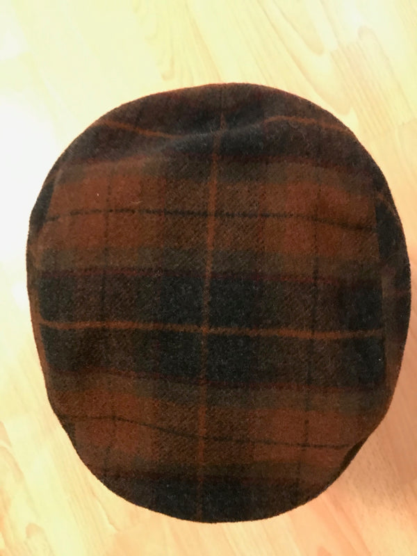 „Braune karierte Vintage Schiebermütze im 20er-Jahre-Stil, Größe 57, Flat Cap für Herren“
