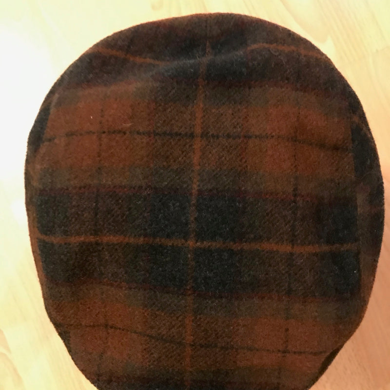 „Braune karierte Vintage Schiebermütze im 20er-Jahre-Stil, Größe 57, Flat Cap für Herren“
