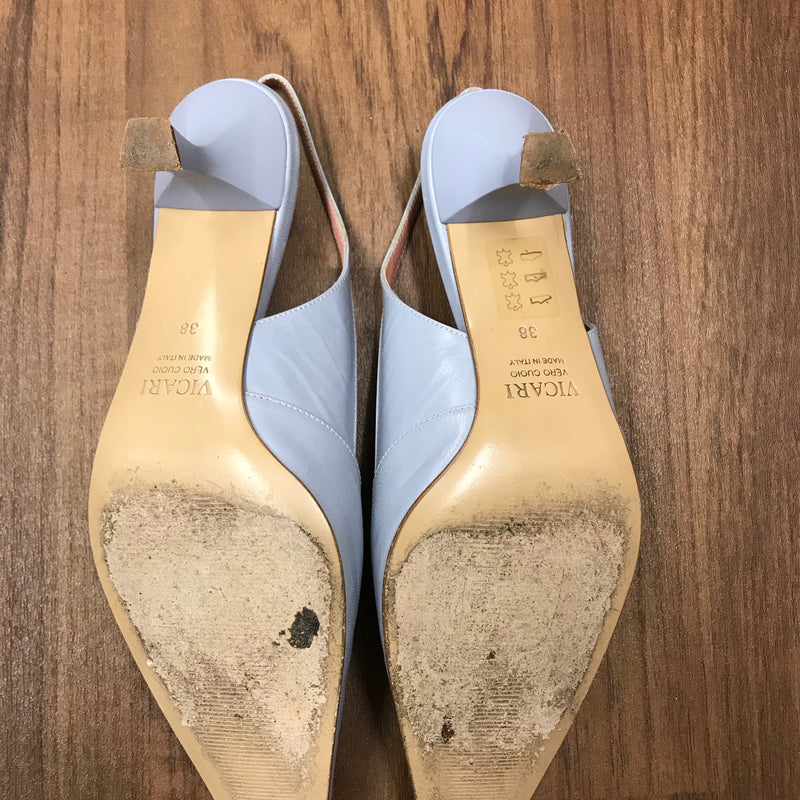 Sandro Vicari Slingpumps mit Ledersohle, Größe 38 Unterseite