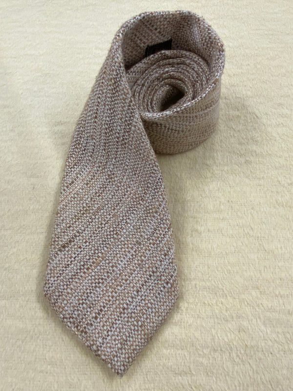 „Vintage Strickkrawatte Herren in Beige und Braun aus Wollmischgewebe im 20er Jahre Stil“