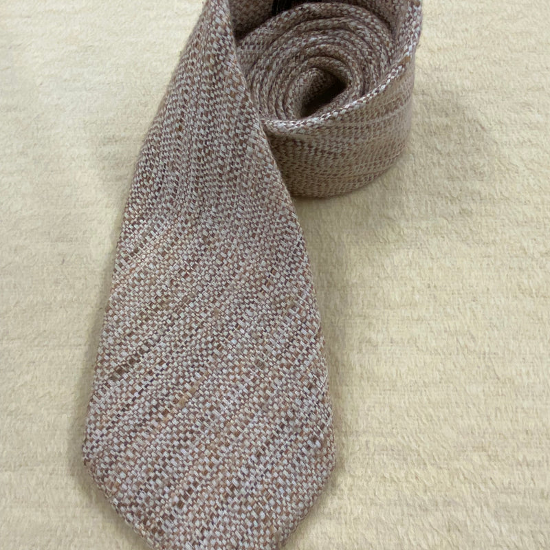 „Vintage Strickkrawatte Herren in Beige und Braun aus Wollmischgewebe im 20er Jahre Stil“
