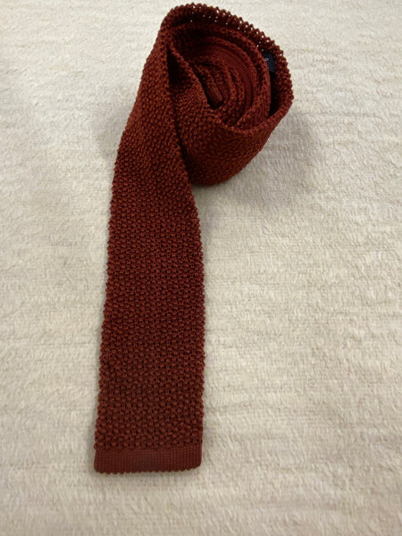 Vintage Strickkrawatte in Rostbraun aus Seide von Herbert Stock