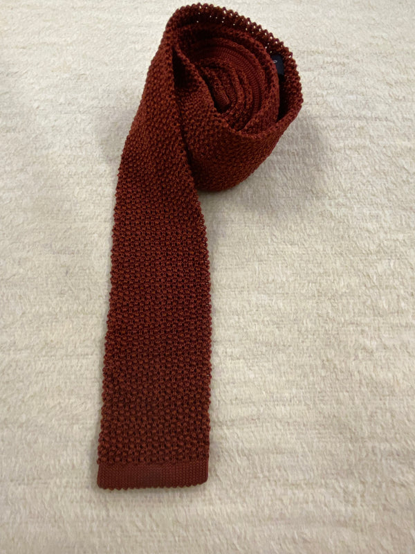 Vintage Strickkrawatte in Rostbraun aus Seide von Herbert Stock