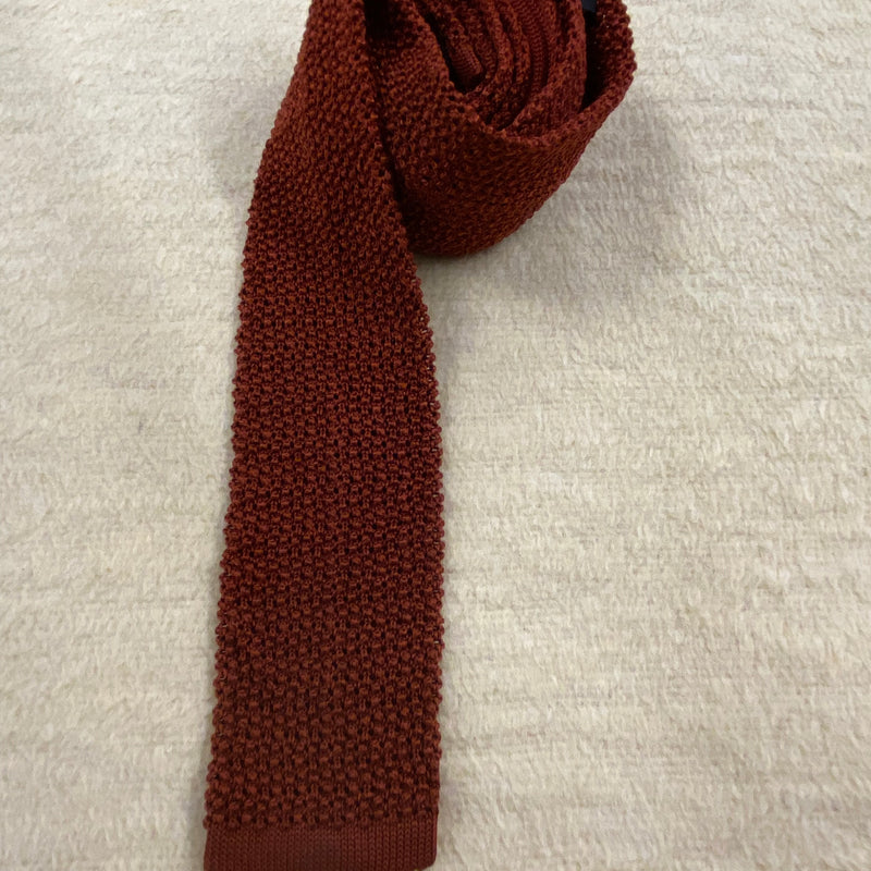 Vintage Strickkrawatte in Rostbraun aus Seide von Herbert Stock