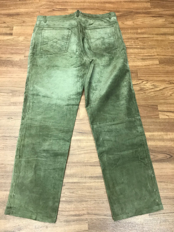 „Trachtenlederhose Herren grün Rückseite Vintage Lederhose Größe 54“