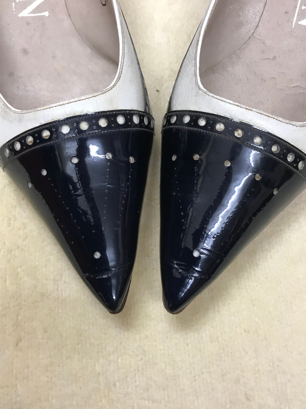 Escarpins des années 50 chaussures en cuir verni femme taille 39