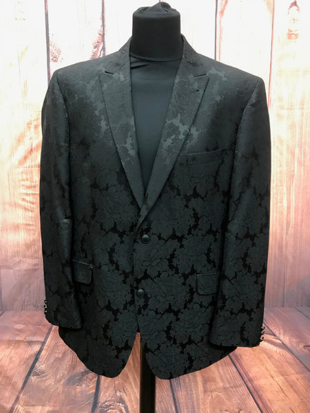 Brokat Jacke 70er Jahre Mode HerrenSchwarze Brokat Herren - Jacke, Sakko Gr.56