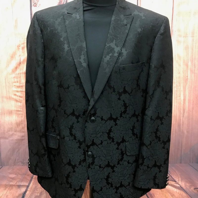 Brokat Jacke 70er Jahre Mode HerrenSchwarze Brokat Herren - Jacke, Sakko Gr.56