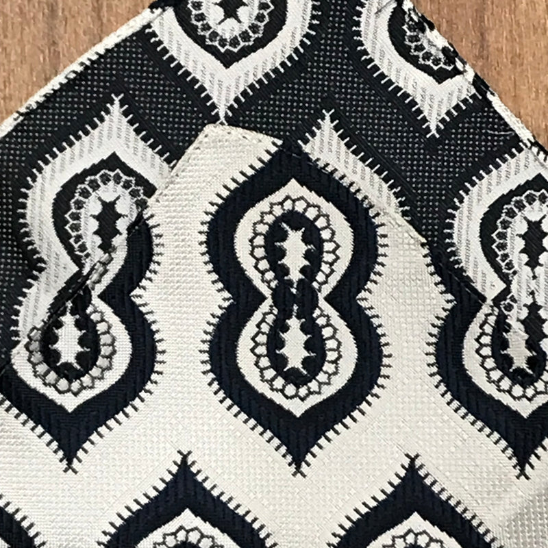 Vintage-Einstecktuch schwarz/silber
