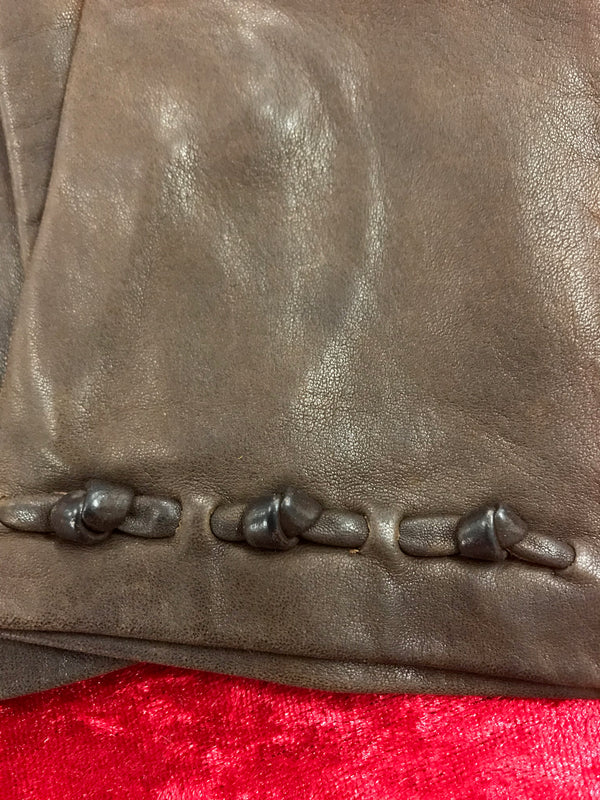 Braune Vintage-Handschuhe für Damen – Größe M (7)
