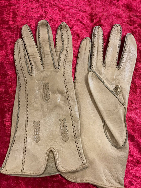 Gants courts marron clair