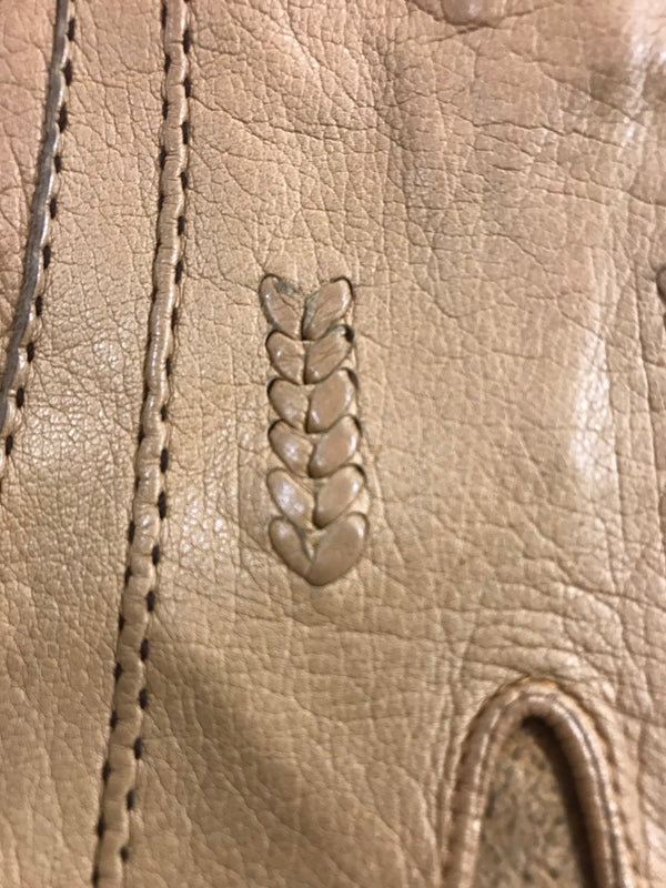 Elegante Hellbraune Lederhandschuhe für Damen – Größe M