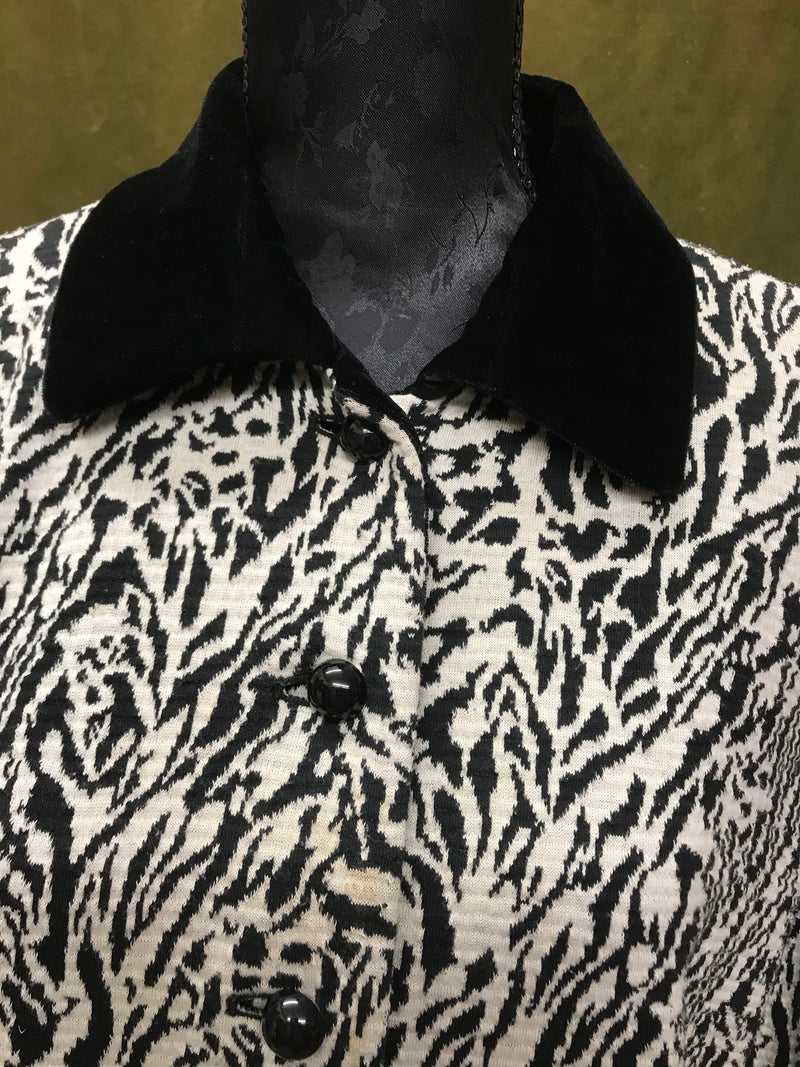 Vintage Jacke für Damen im Animalprint Gr. 46