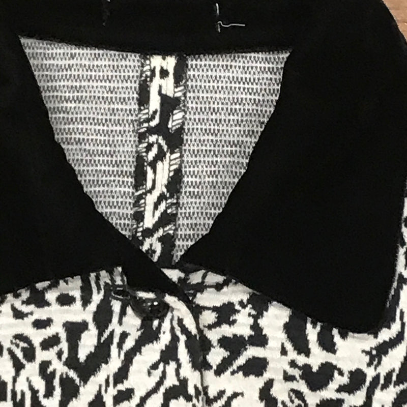 Vintage Damenjacke Animalprint und Velourskragen Gr. 46
