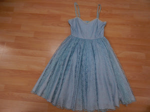 Vintage 50er Jahre Kleid Gr.34 Secondhand hellblau