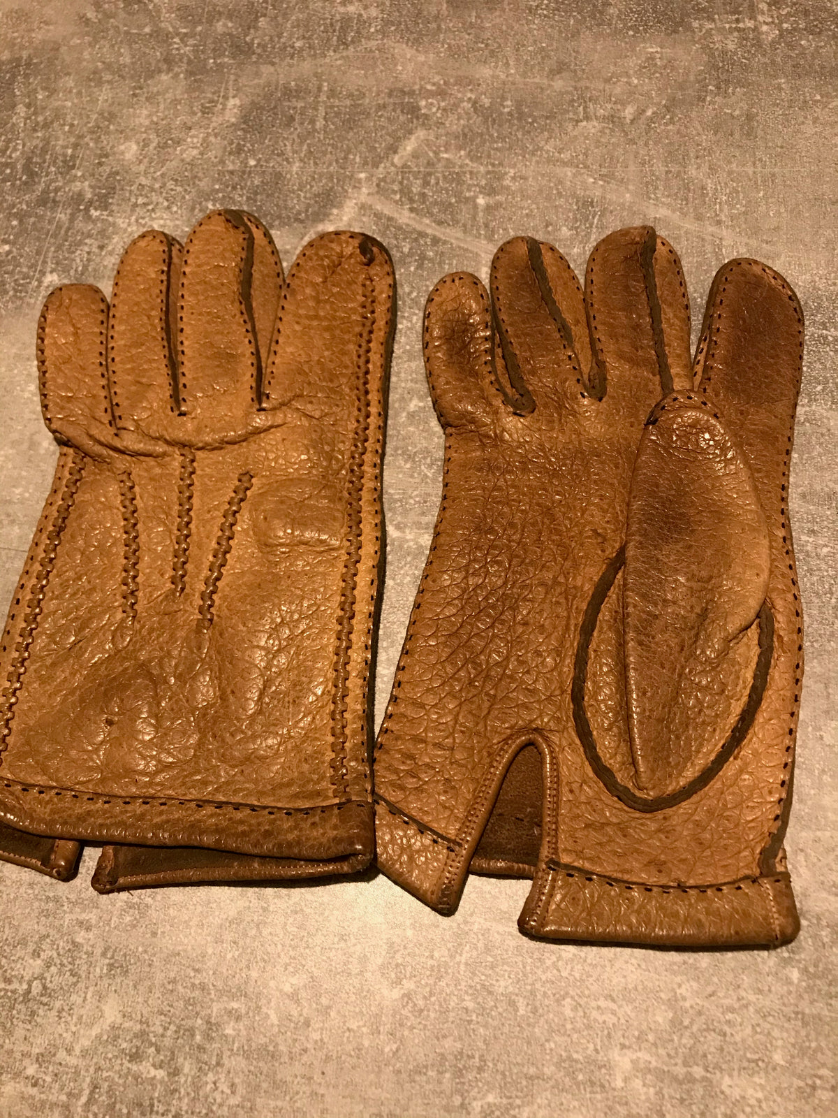 gants en cuir vintage taille L