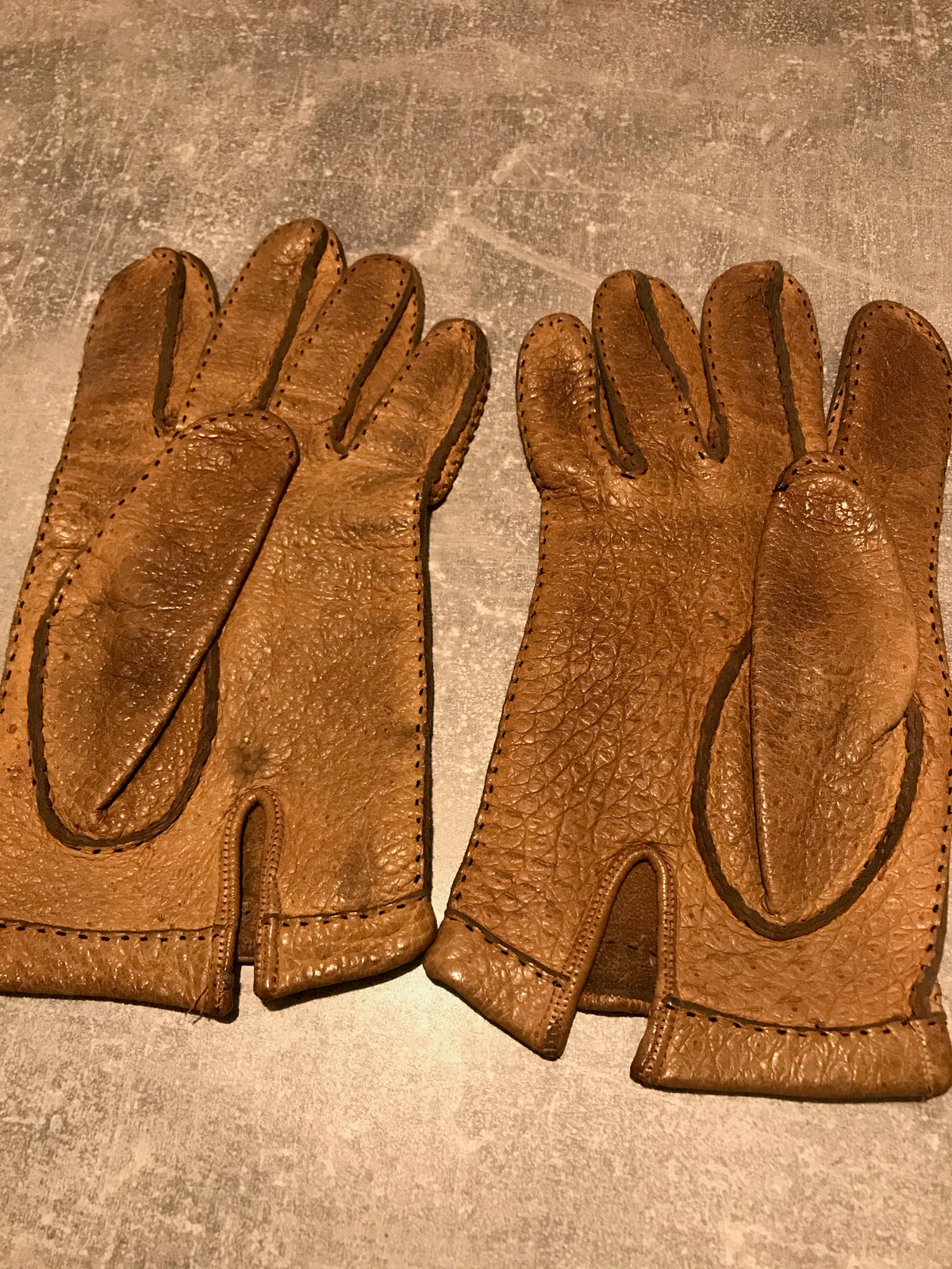 gants en cuir vintage taille L