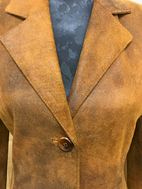 Vintage Kookaï Ledermantel Gr. 36 – Warmes Braun
