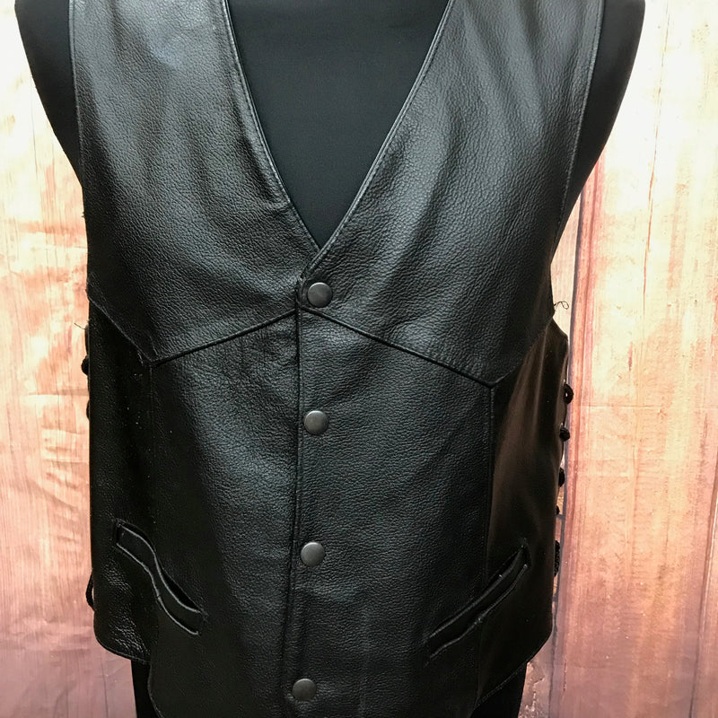 Vintage Lederweste schwarz