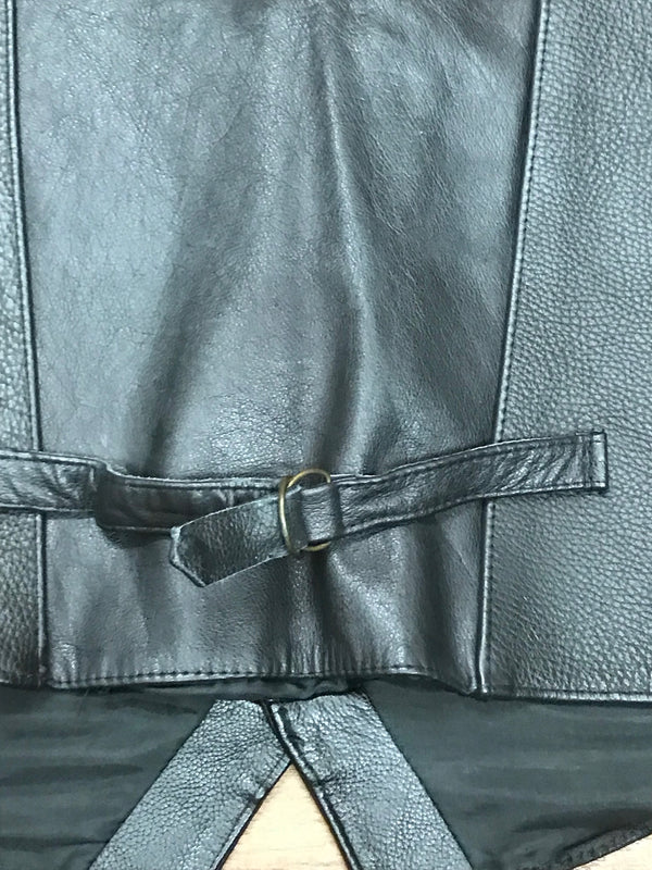 Herren Lederweste Vintage schwarz