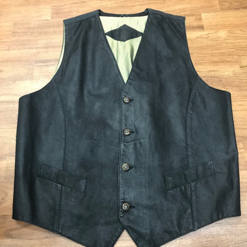 Vintage Lederweste in schwarz