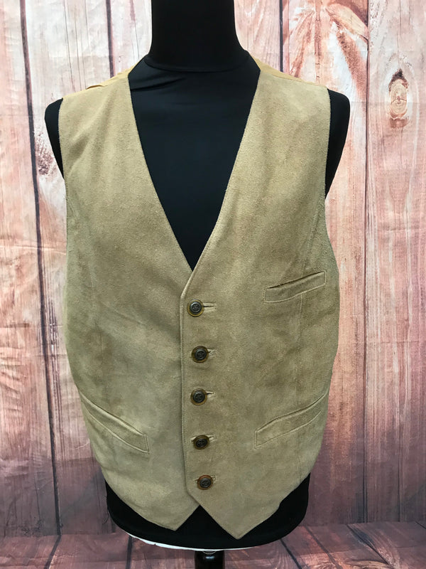Herren Lederweste, beige, Vintage