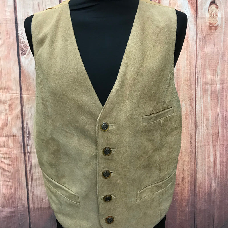 Herren Lederweste, beige, Vintage