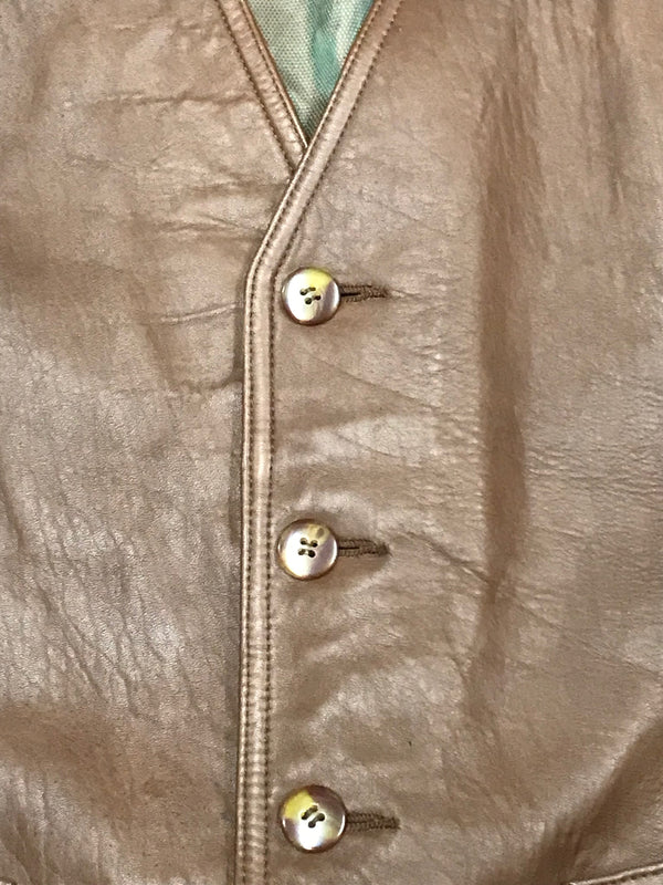 Herren Lederweste, braun, Vintage