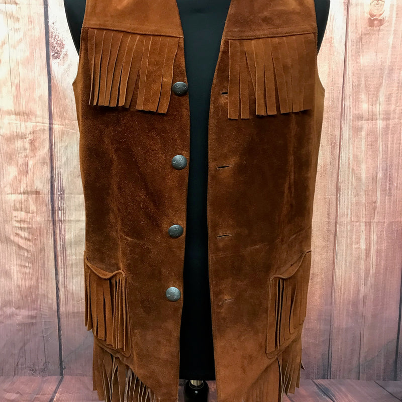 Herren Lederweste Fransenweste Vintage