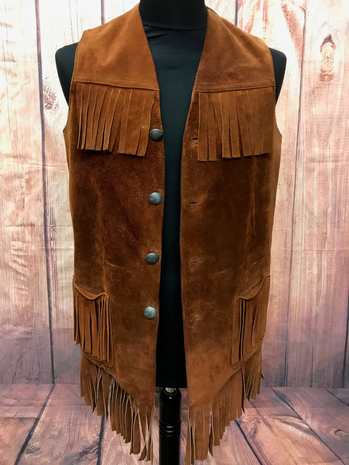 Gilet à franges en cuir taille M 