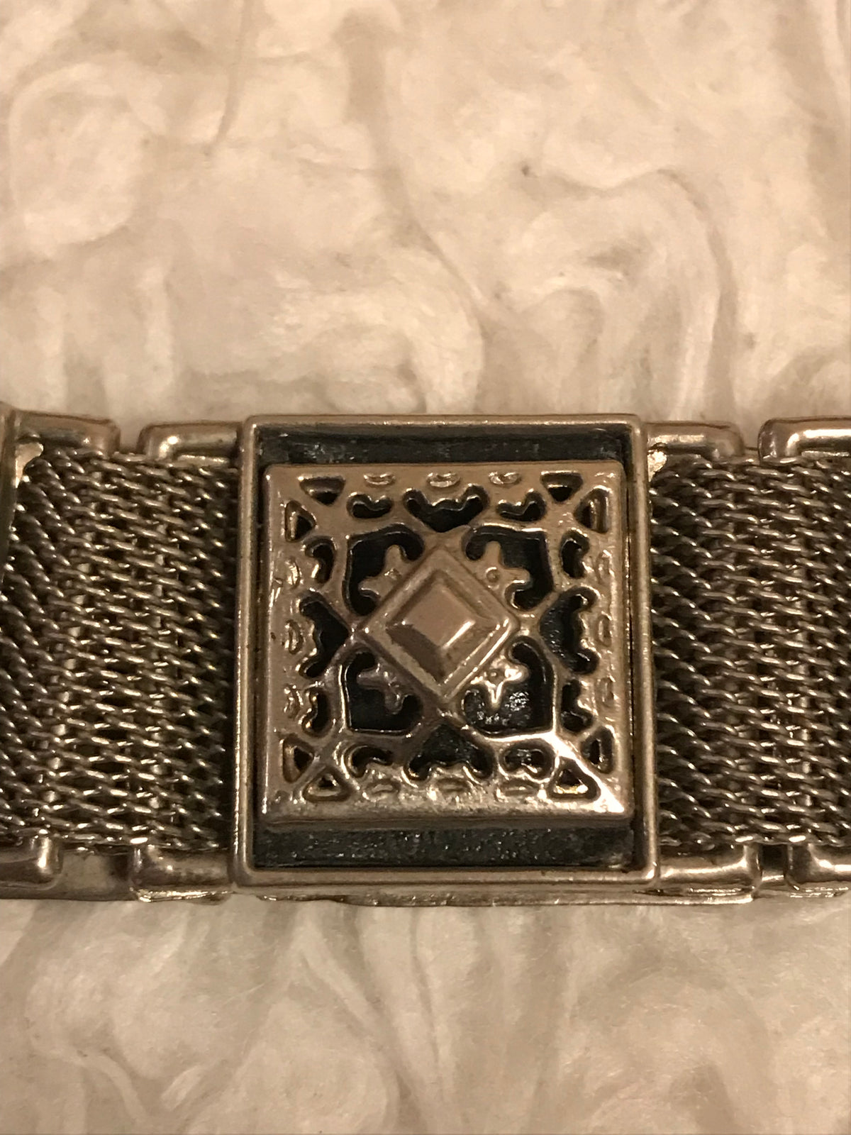 Ceinture tressée en maille métallique vintage