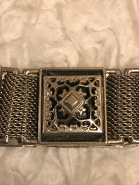 Ceinture tressée en maille métallique vintage