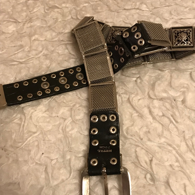 Geflochtener Vintage Mesh-Gürtel aus Metall
