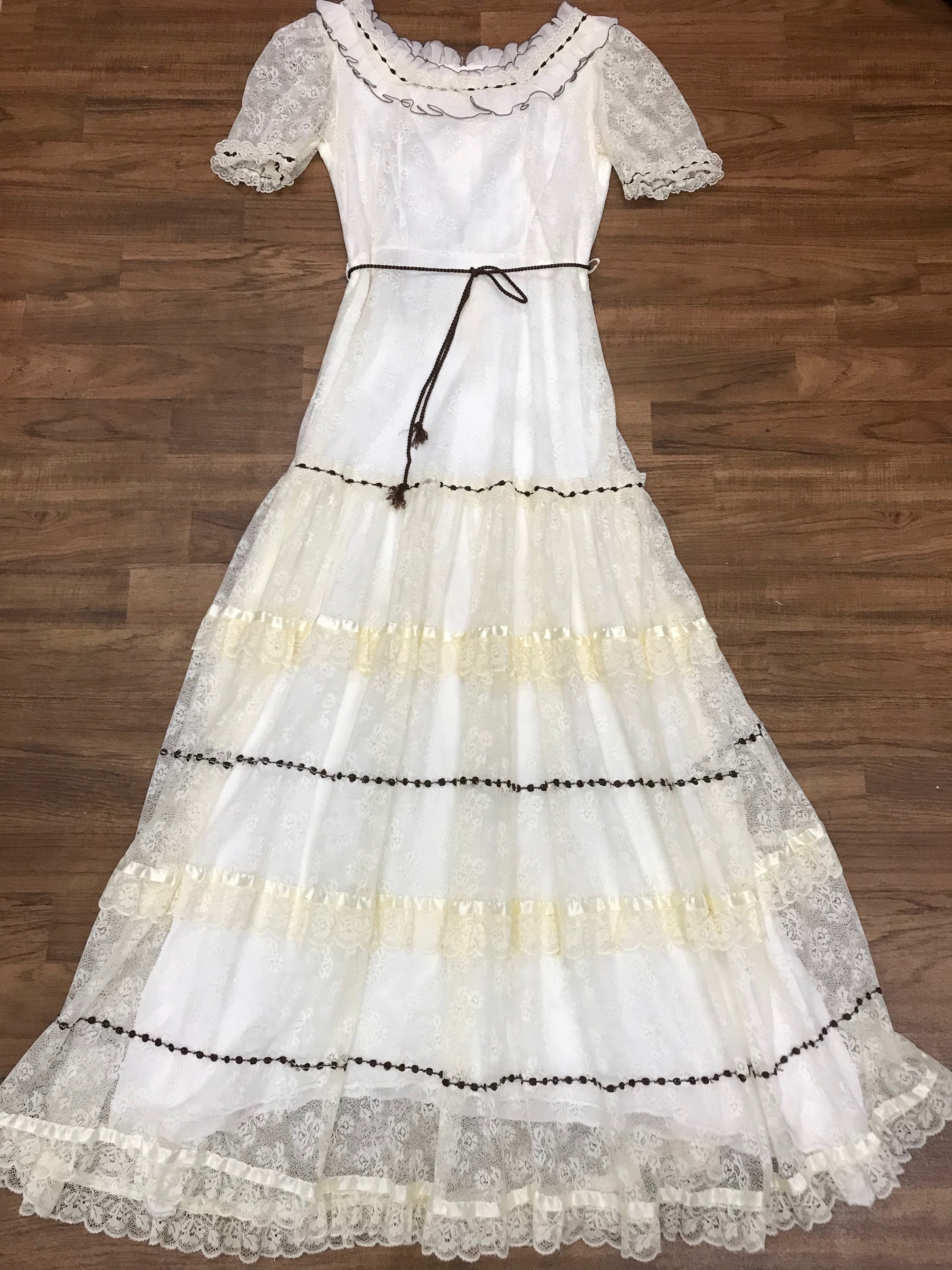 Maxikleid True Vintage Kleid Original Gr.36 mit Strohhut