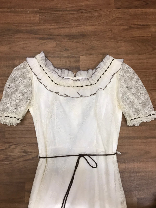 Damen Maxi-Kleid True Vintage-Kleid Original Gr.36 mit Strohhut