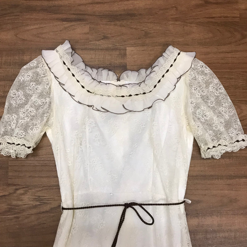 Damen Maxi-Kleid True Vintage-Kleid Original Gr.36 mit Strohhut