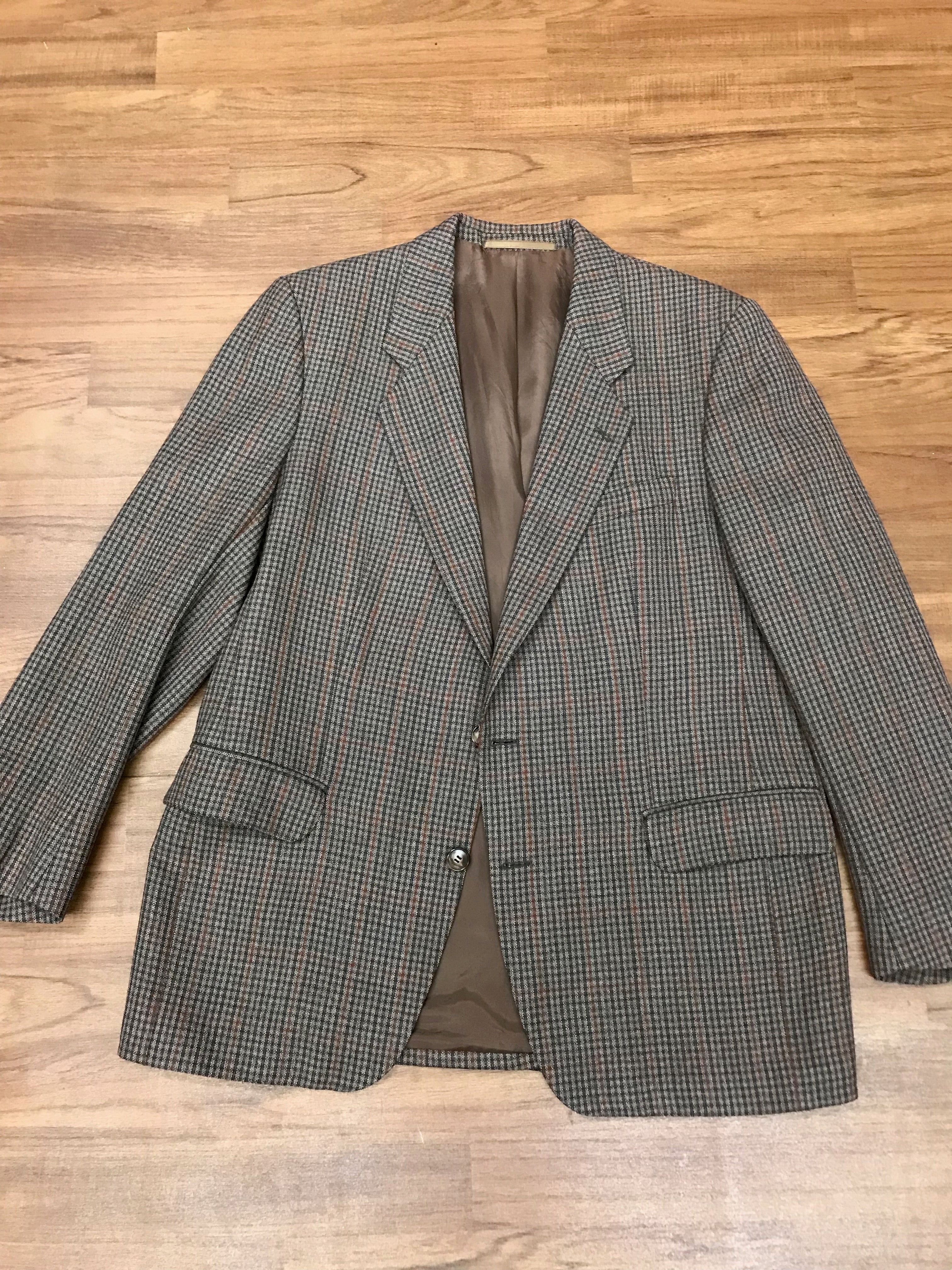 Karierte Herrenjacke Vintage Tweed Sakko Blazer  Gr.48 (nur das Sakko)