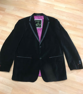 Schwarze Vintage Jacke in Samt