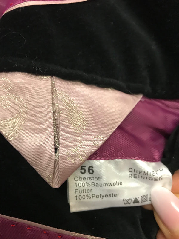 Samt - Jacke Herren Sakko in schwarz Gr.56