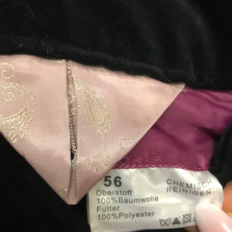 Samt - Jacke Herren Sakko in schwarz Gr.56