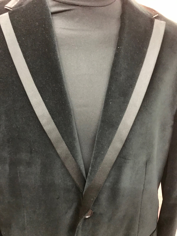 Samt - Jacke Herren Sakko in schwarz Gr.56