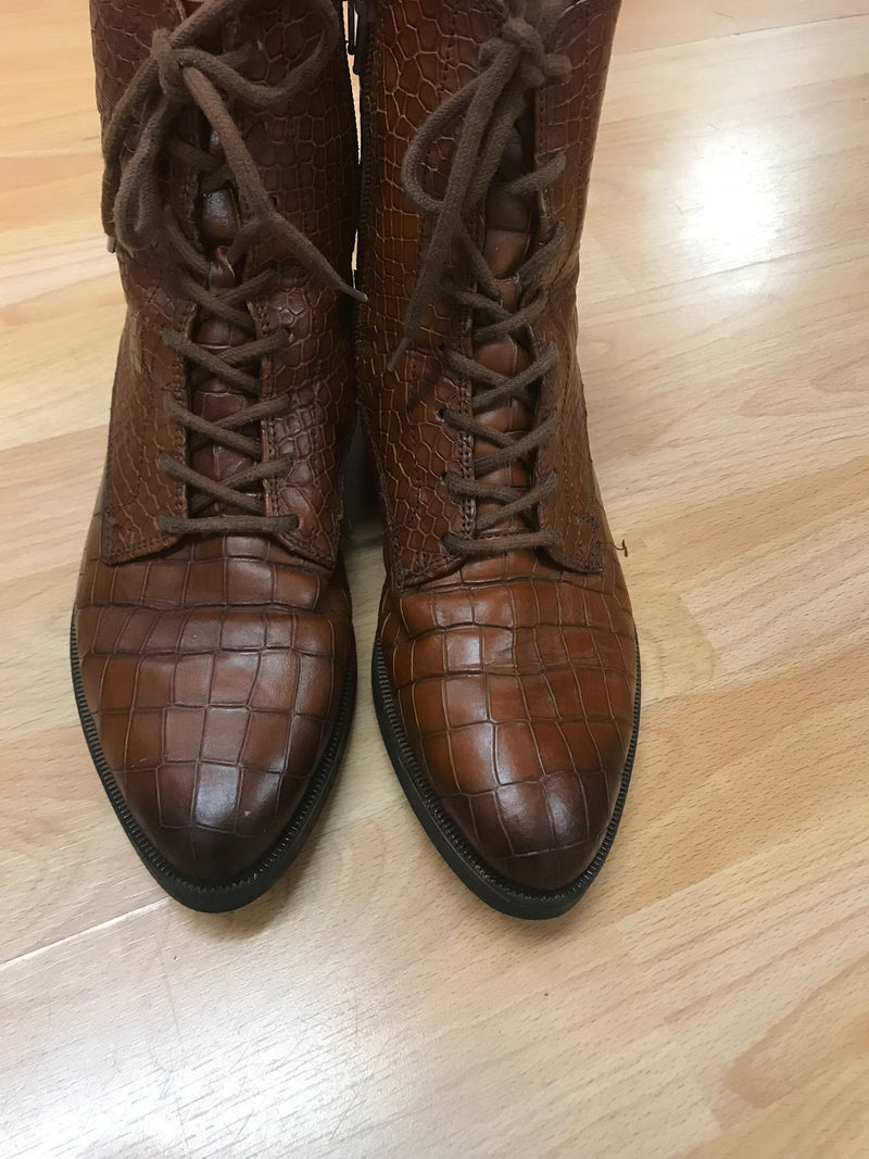 Braune Vintage Schnürstiefel der Marke Gabor Gr.39