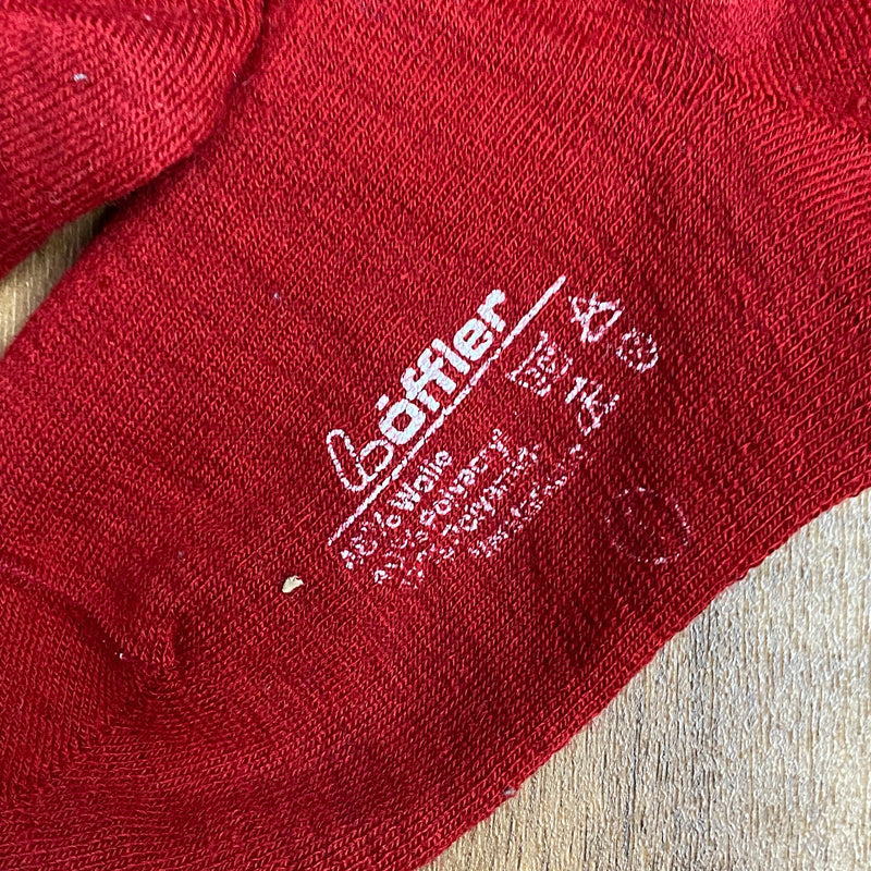 Vintage Kniestrümpfe rot mit Muster