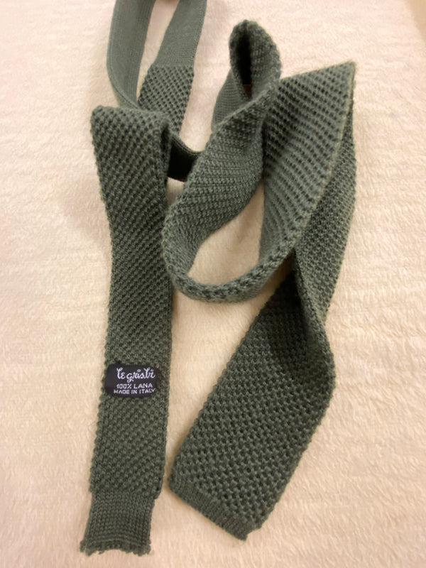 Strickkrawatte Vintage, dunkelgrün
