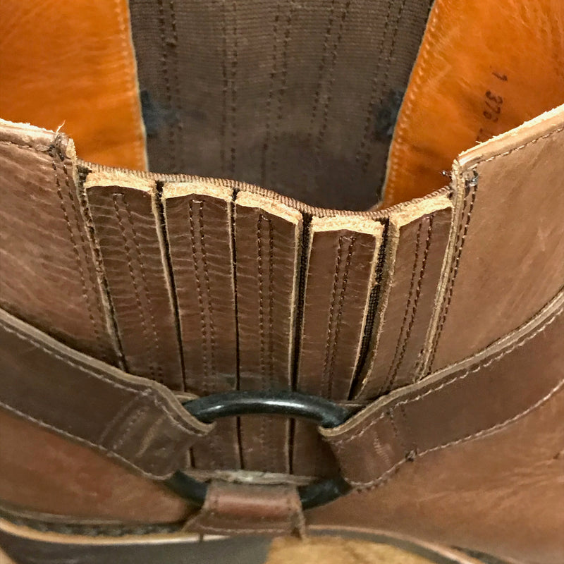 Vintage Leder Stiefel halbhoch Gr.45