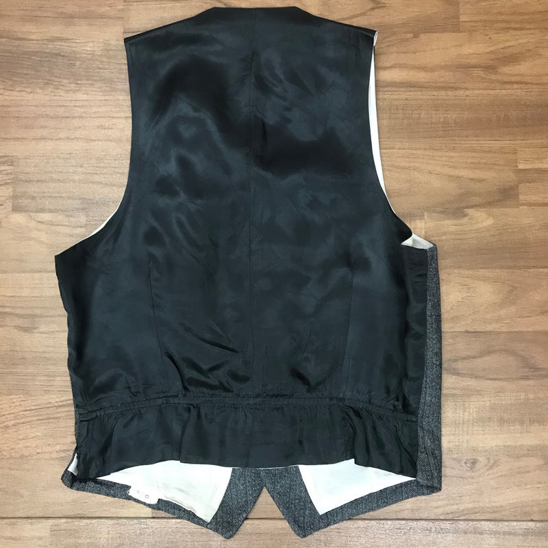True Vintage Weste für Herren – Größe 44 – Fischgrät in Schwarz/Grau