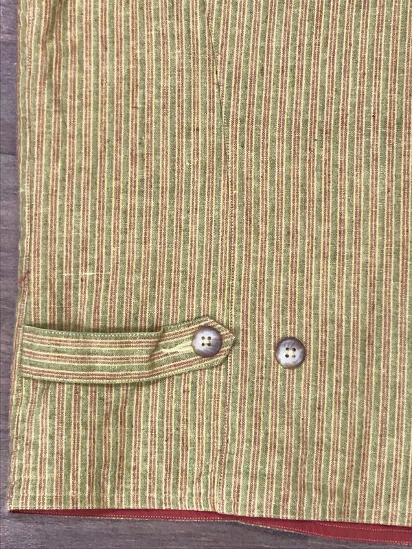 Herren-Weste Größe 56 – Vintage-Streifenlook in Senfrot & Olivgrün