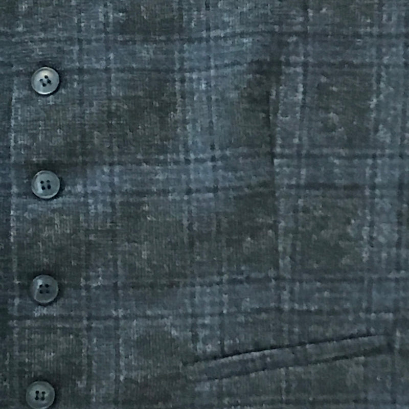 Moderne karierte Herren-Weste – Größe 46 – Schwarz/Blau aus 100 % Wolle