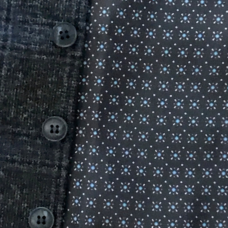 Moderne karierte Herren-Weste – Größe 46 – Schwarz/Blau aus 100 % Wolle